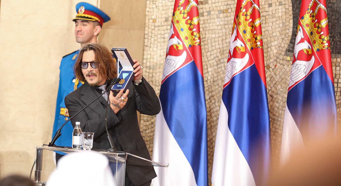 Johnny Depp receives Gold Medal for Merit by the Republic of Serbia